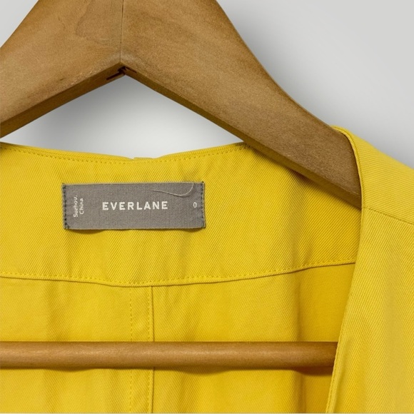Everlane Women's Yellow The Japanese GoWeave Short-Sleeve Mini Wrap Dress SZ 0 - Picture 4 of 8